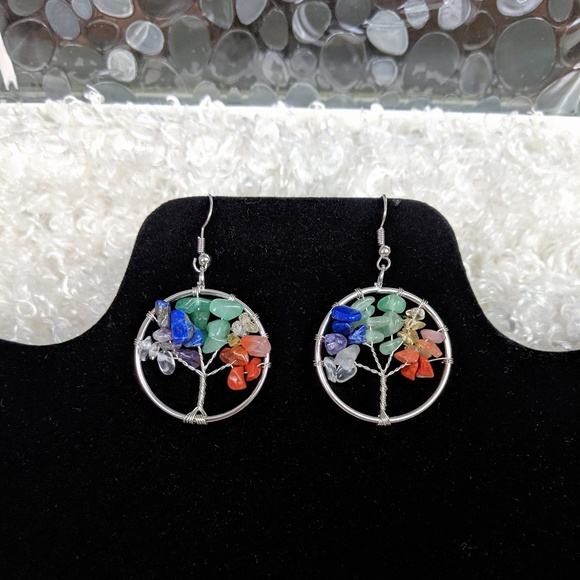 Cosmic Jewelry Jewelry - !🌈7 chakra Healing Tree of Life earrings